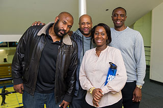 Alumni on the fifth floor skybox