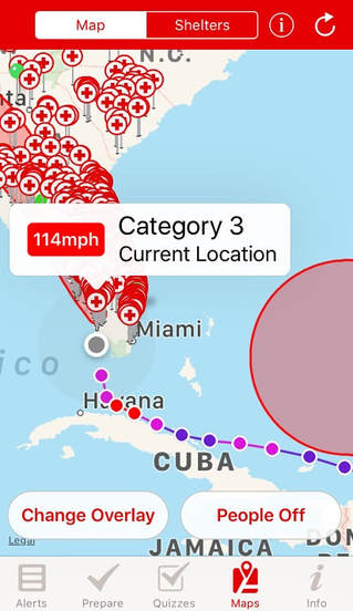 Red Cross App screenshot from Hurricane Irma