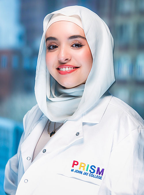 Sara Elshaer in her PRISM lab coat