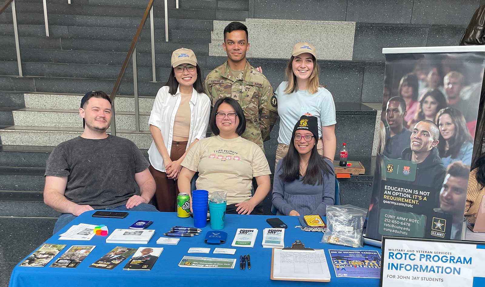 Students and Veterans at ROTC Program table