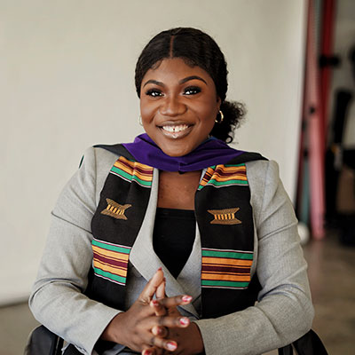 Woman with a colorful scarf