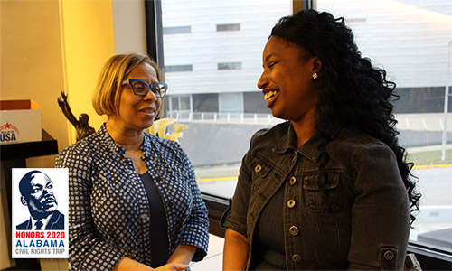 Nanyamka Shukura with President Karol Mason