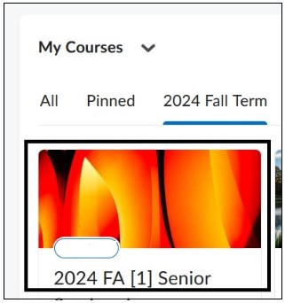 Image of the user selecting a course under the My Courses widget