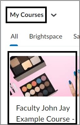 Screenshot of My Courses widget. 