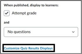 Image of Customize Quiz Results 
