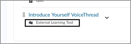 Image of External Learning Tool link. 