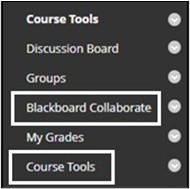 Image of Course Menu. 