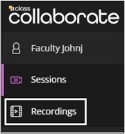 Image of Class Collaborate Menu 
