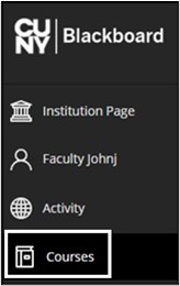 Image of Blackboard menu. 