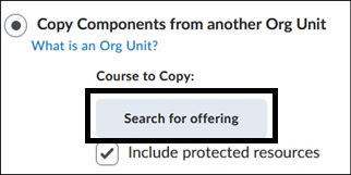 Image of Search Offering button. 