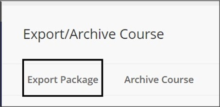 Image of Export Package Button
