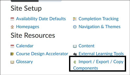Image of Import/Export/Copy Components 