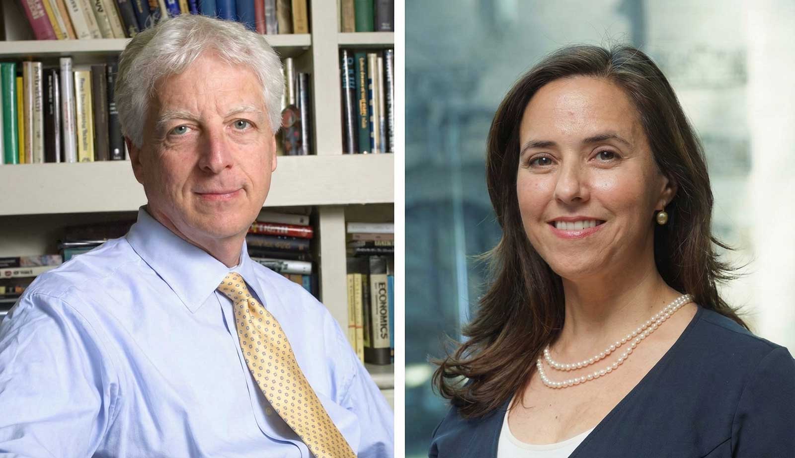 Side-by-side portraits of Jonathan R. Cole on the left and Dr. Veronica Michel on the right