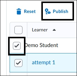 Image of Quiz Publish Button. 