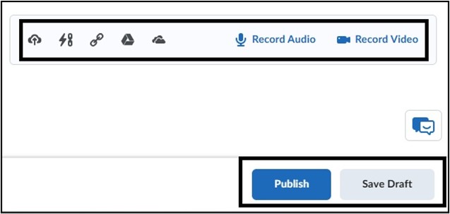 Image of Audio Feedback and Attachment bar. 