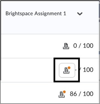 Image of Unread File submission on Enter Grades page. 