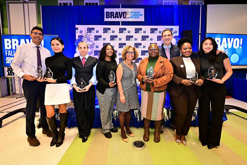 President Mason posing with award recipients at BRAVO 2025 event