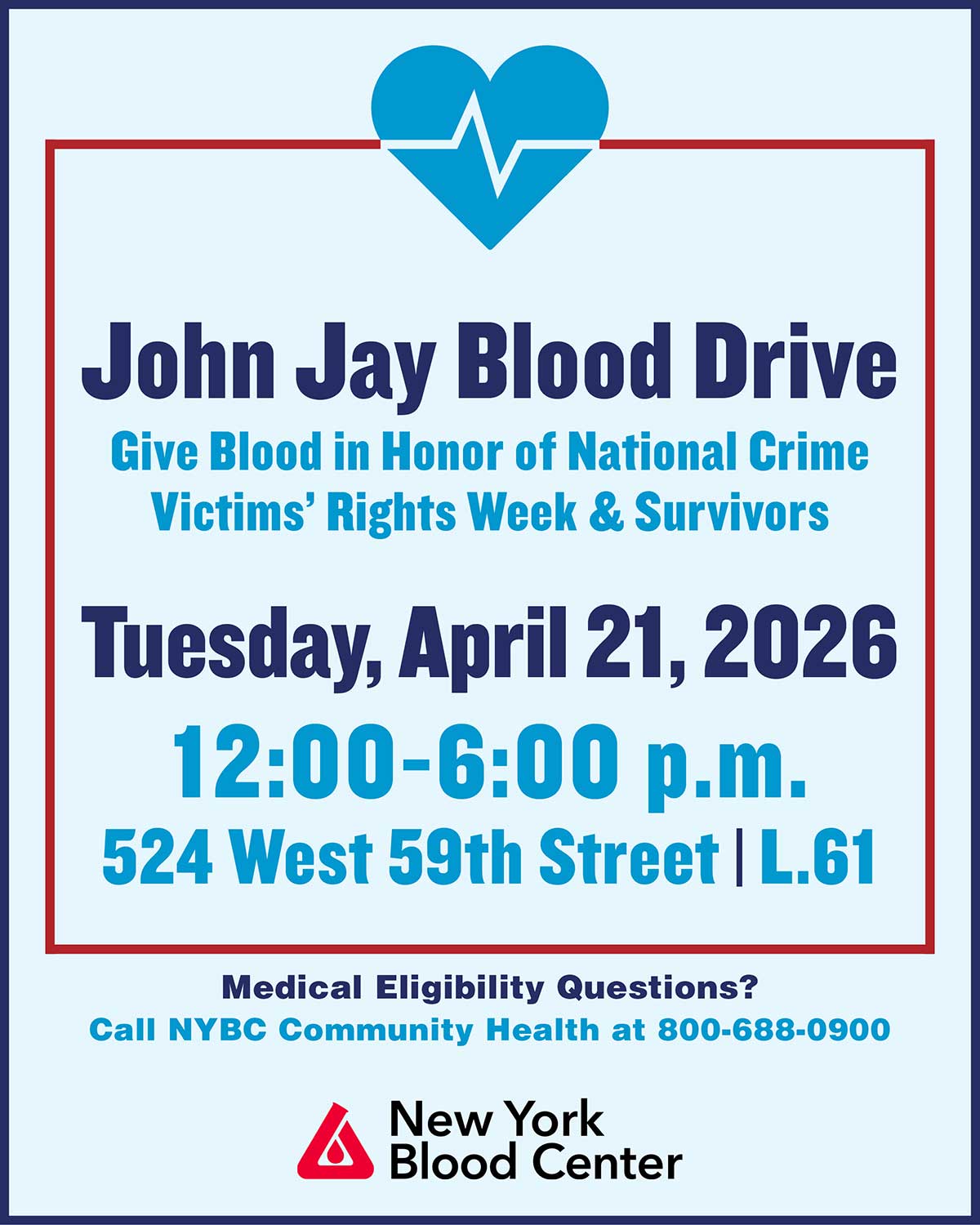 John Jay Blood Drive April 21 2026