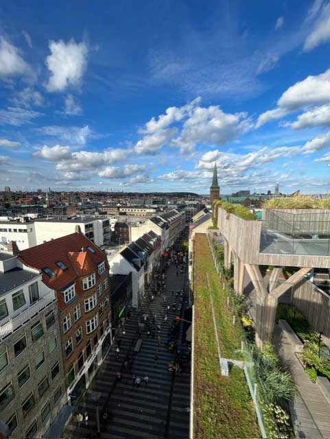 An above view of a street in Copenhagen