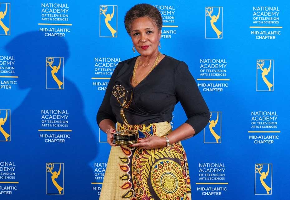 Professor Gloria Browne-Marshall with her Emmy Award