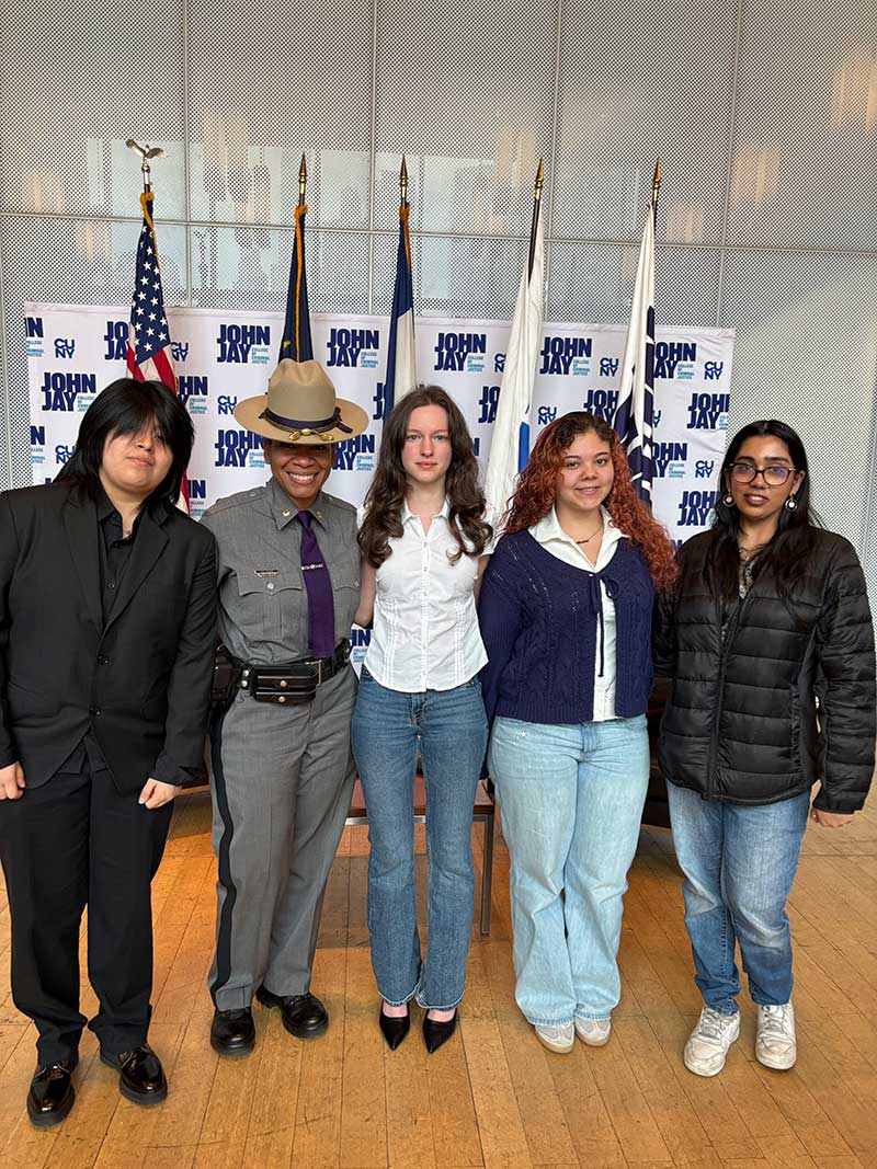 Major Treneé Young with John Jay students