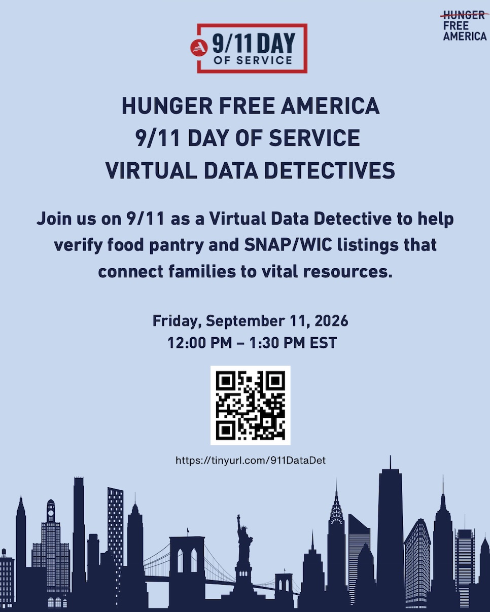 Hunger Free America Service Opportunity Flyer