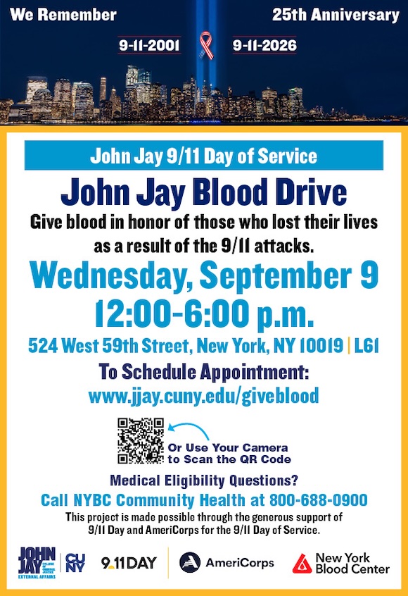John Jay College Blood Drive Flyer