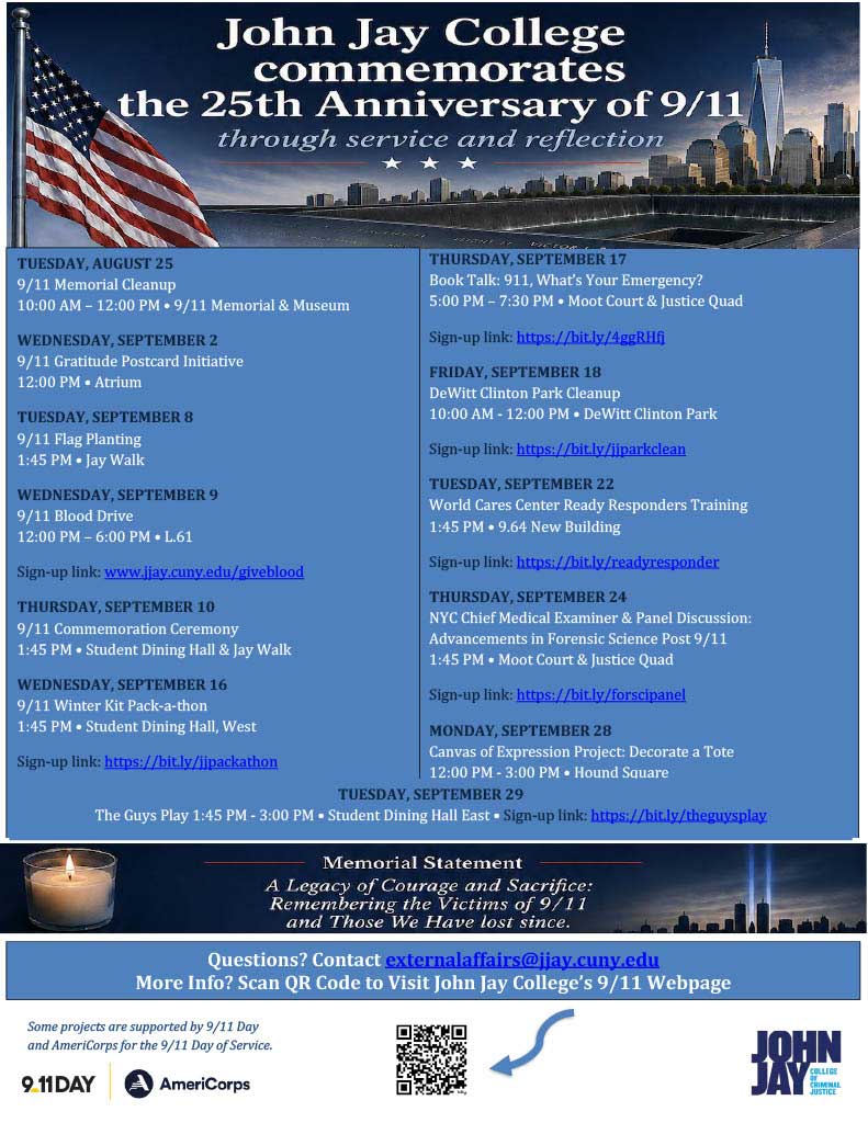 25th Anniversary of 9/11 events
