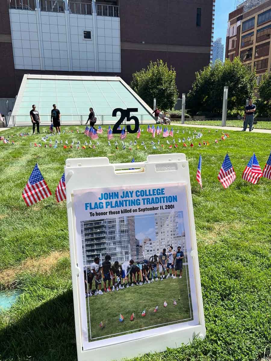 9/11 Flag planting on Jay Walk