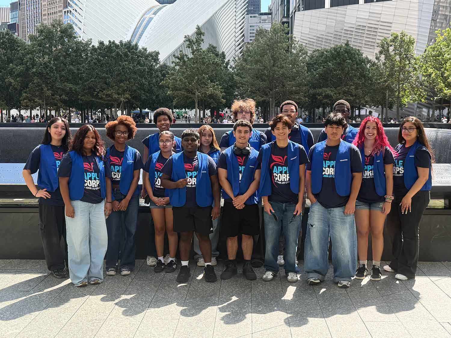 John Jay students at the 9/11 memorial clean up