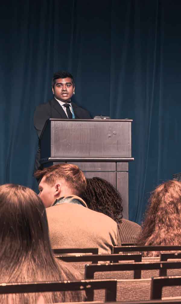 Ashef Ameer speaking at SOFT-TIAFT