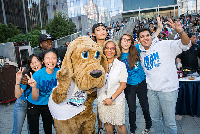 President Mason enjoying the event with students