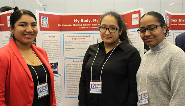 Katia Vazquez ’23, Arlin Sanz ’23, and Janibel Adan ’23