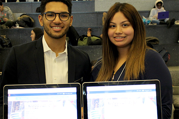 Manuel Peralta ’23 and Lara Choudhury ’23