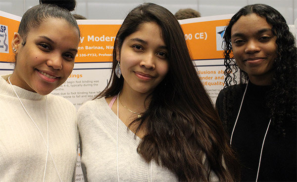 Aileen Barinas ’23, Jenilee Leal ’23, and Nina McIntosh ’23