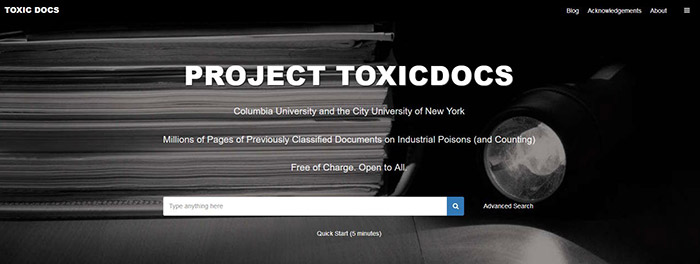 Toxic Docs web page screenshot