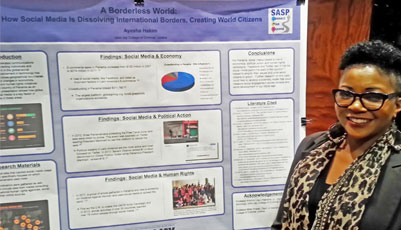 Student presenting at ESS conference