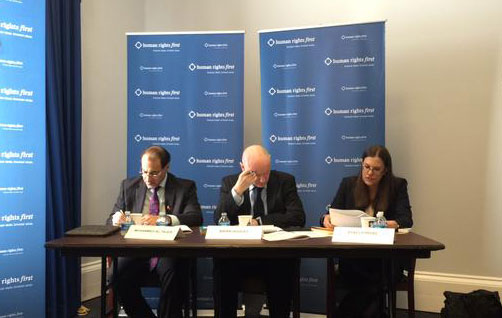 Staci Strobl presenting at the Congressional Briefing on Reforms in Bahrain