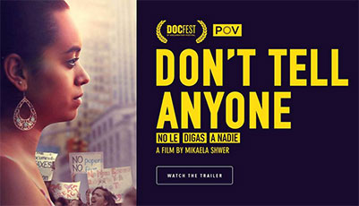 Web banner for Don't Tell Anyone