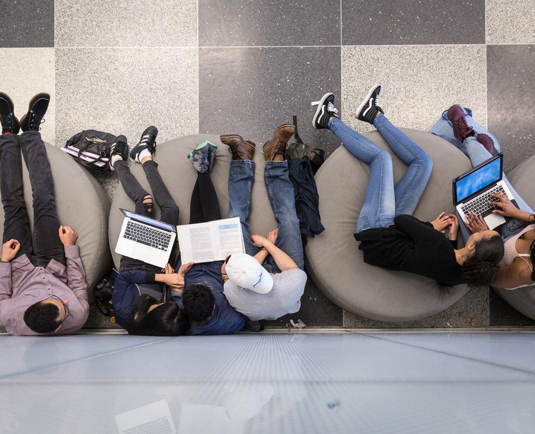 Group of students with laptops