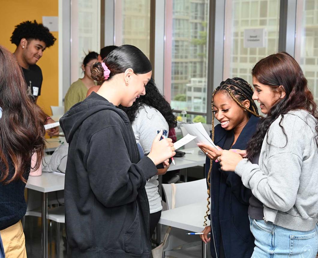 Students engaging in an activity at NSO