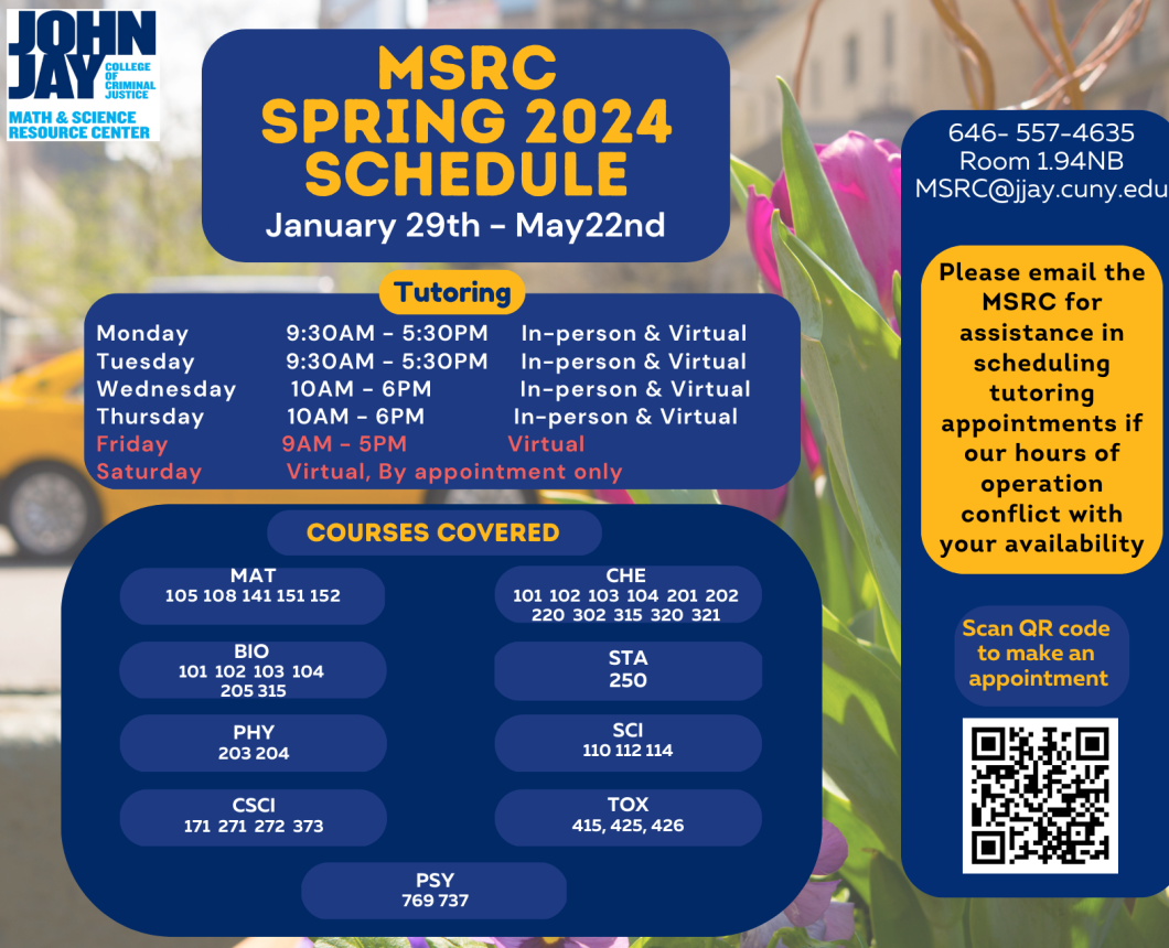 Spring 2024 Schedule Flyer