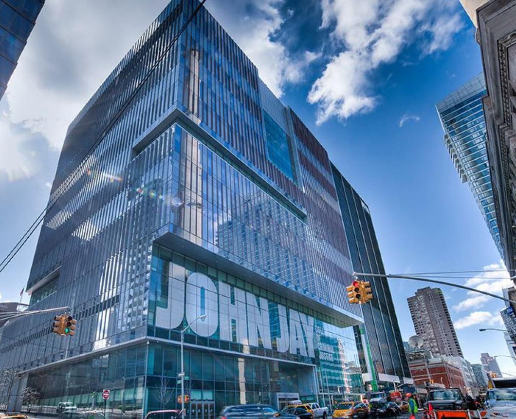 Exterior view of the John Jay College building on 11th Ave 