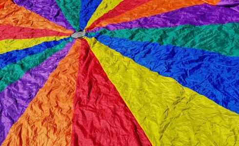 Blanket in rainbow colors