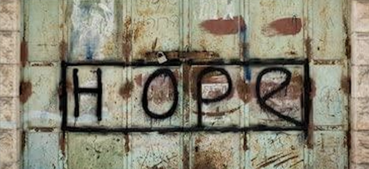 Image of the word "Hope" in spraypaint