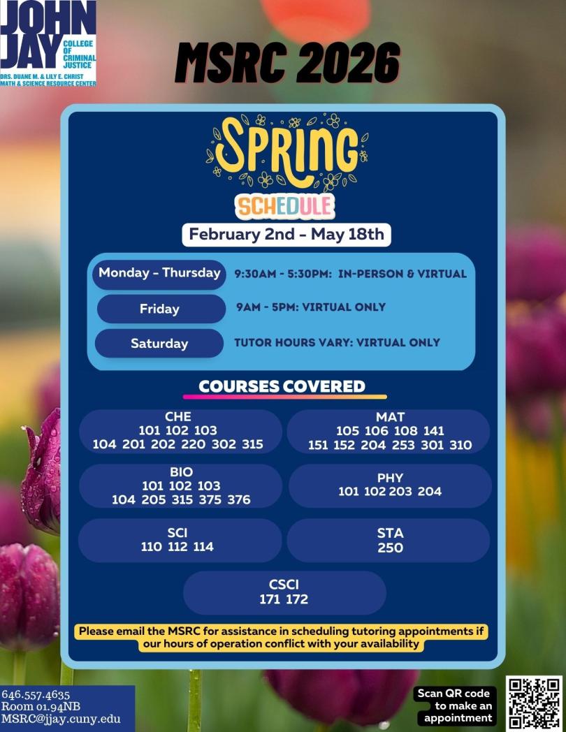 Spring 2026 schedule