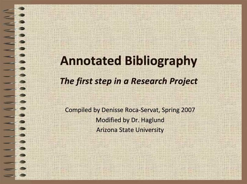 Cover for Annotated Bibliography in Research Project
