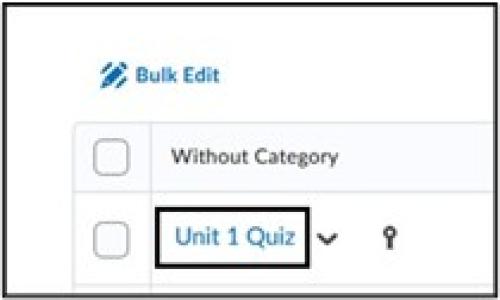 Quiz Name in blue font.